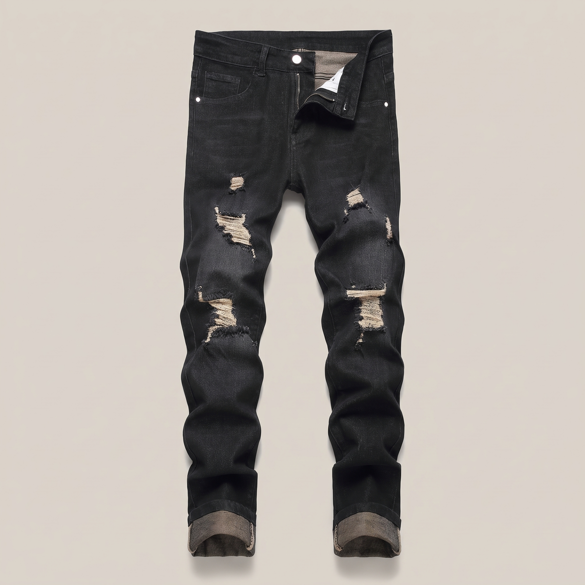 Beckett Flex Distressed Jeans - Black and Grey