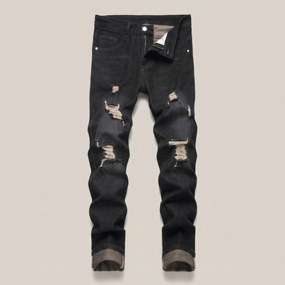Beckett Flex Distressed Jeans - Black and Grey