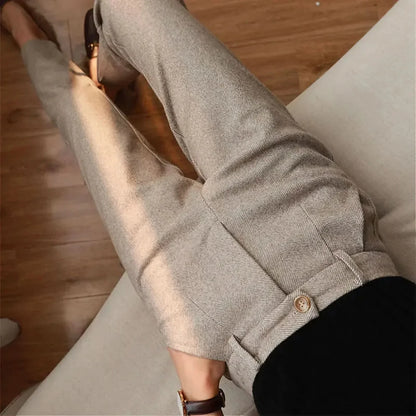Beckford Wool Trousers - Brown