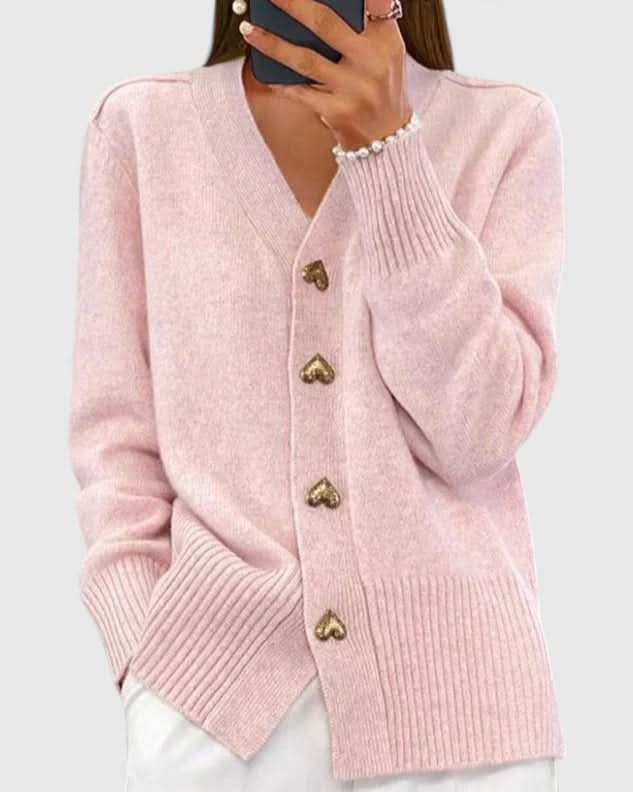 Bella Elegant Knit Cardigan - Pink