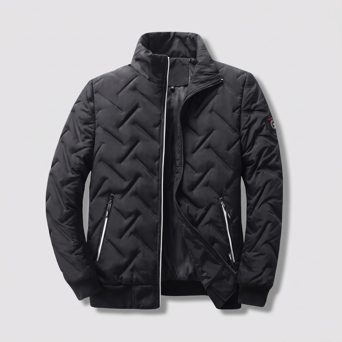 Bellingham Quilted Bomber Jacket - Black