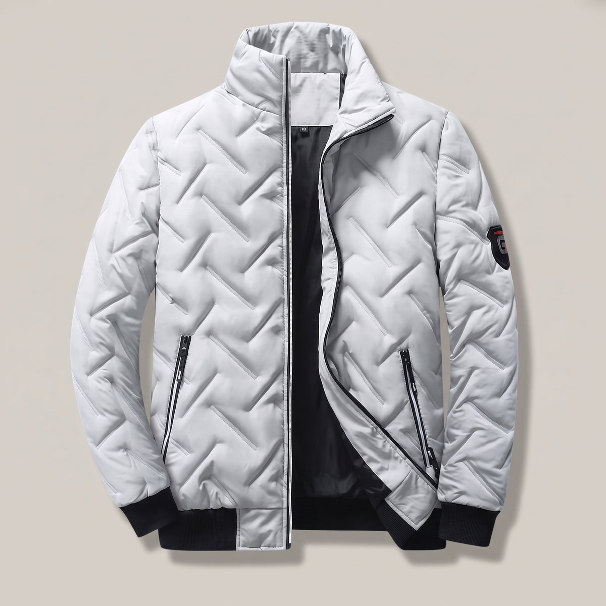 Bellingham Quilted Bomber Jacket - White