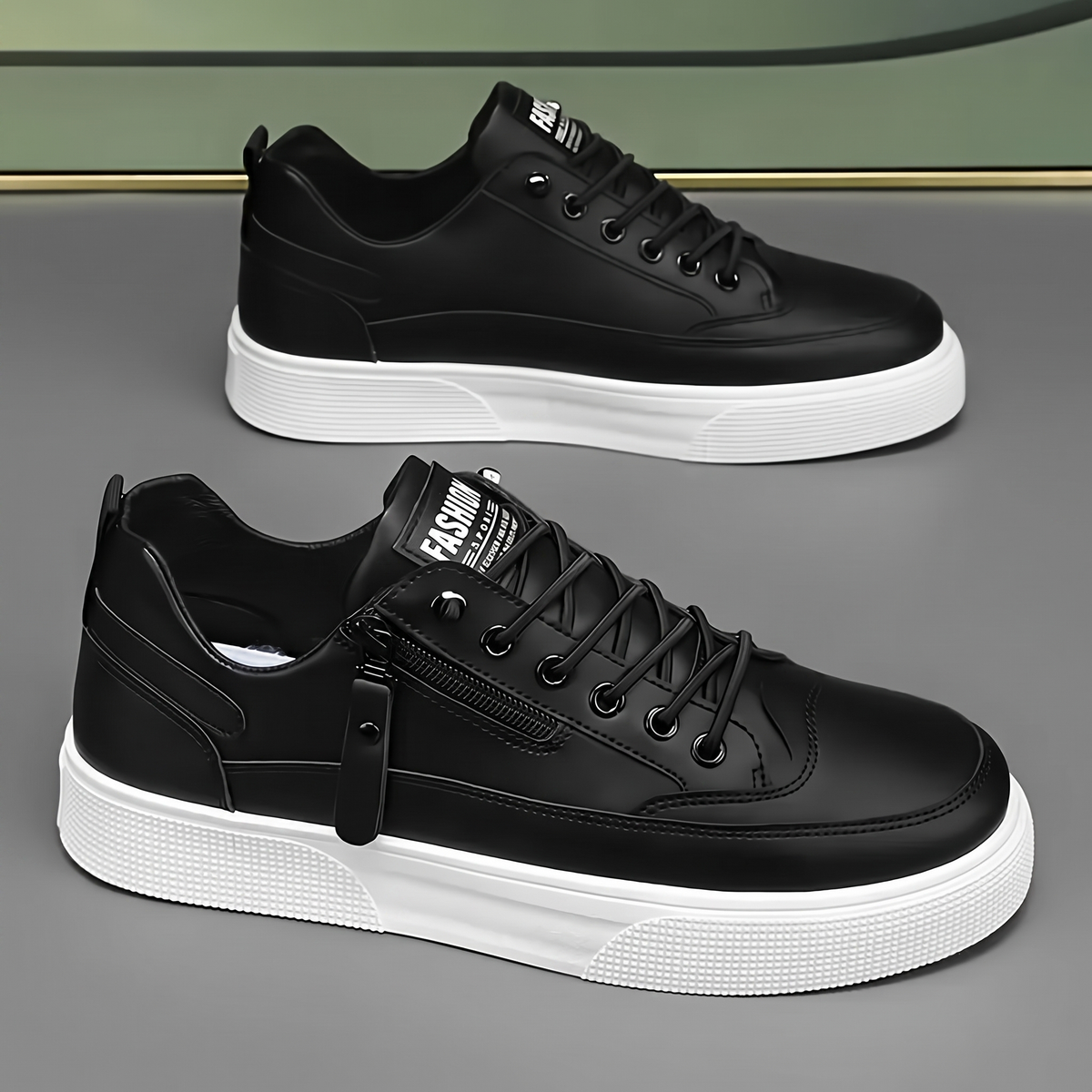 Bellington Side-Zip Comfort Trainers - Black