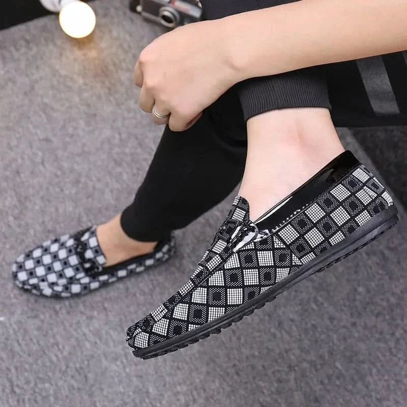 Benson Plaid Leather-Look Loafers