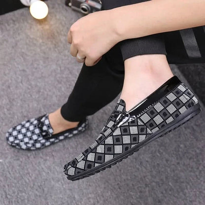 Benson Plaid Leather-Look Loafers