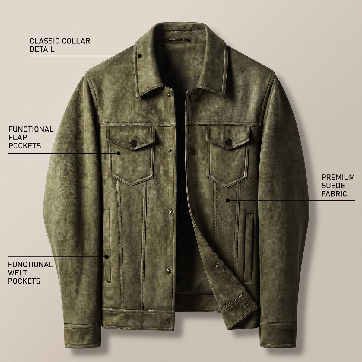 Beverly Suede-Look Retro Jacket