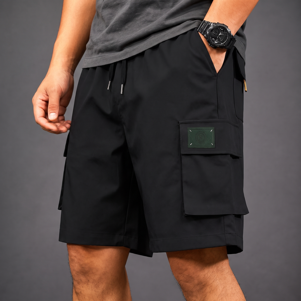 Bexworth Multi-Pocket Cargo Shorts - Black
