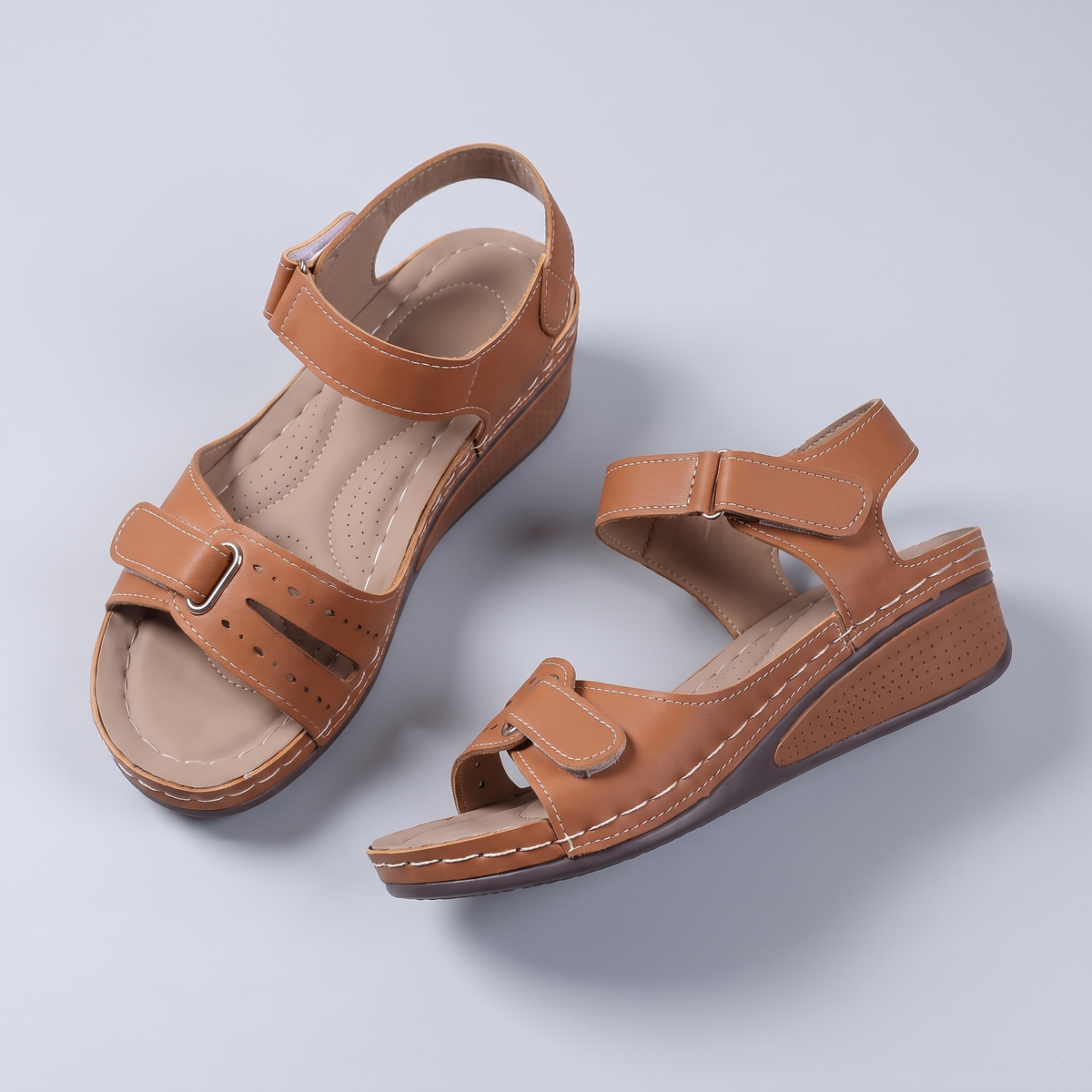 Blake Comfort Step Sandals - Brown