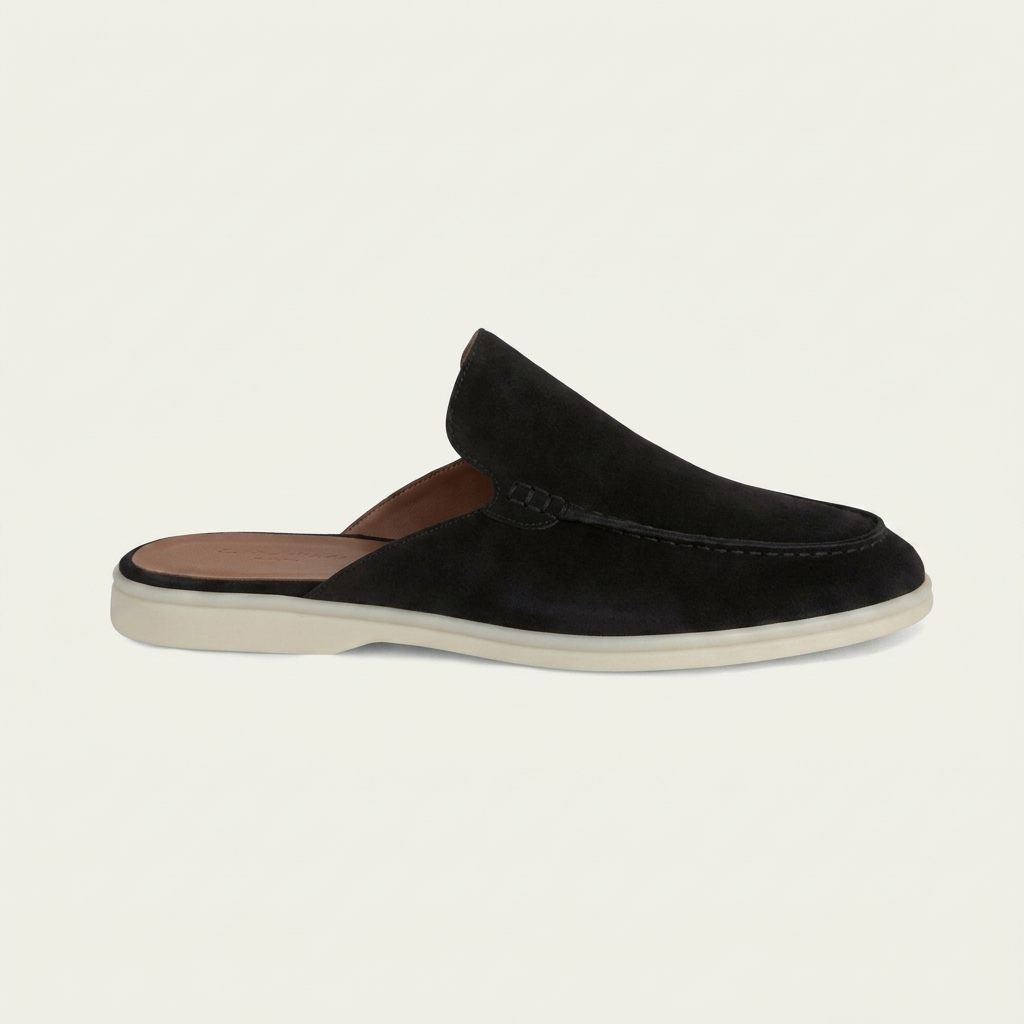 Brackenleigh Suede-Look Backless Loafers - Black
