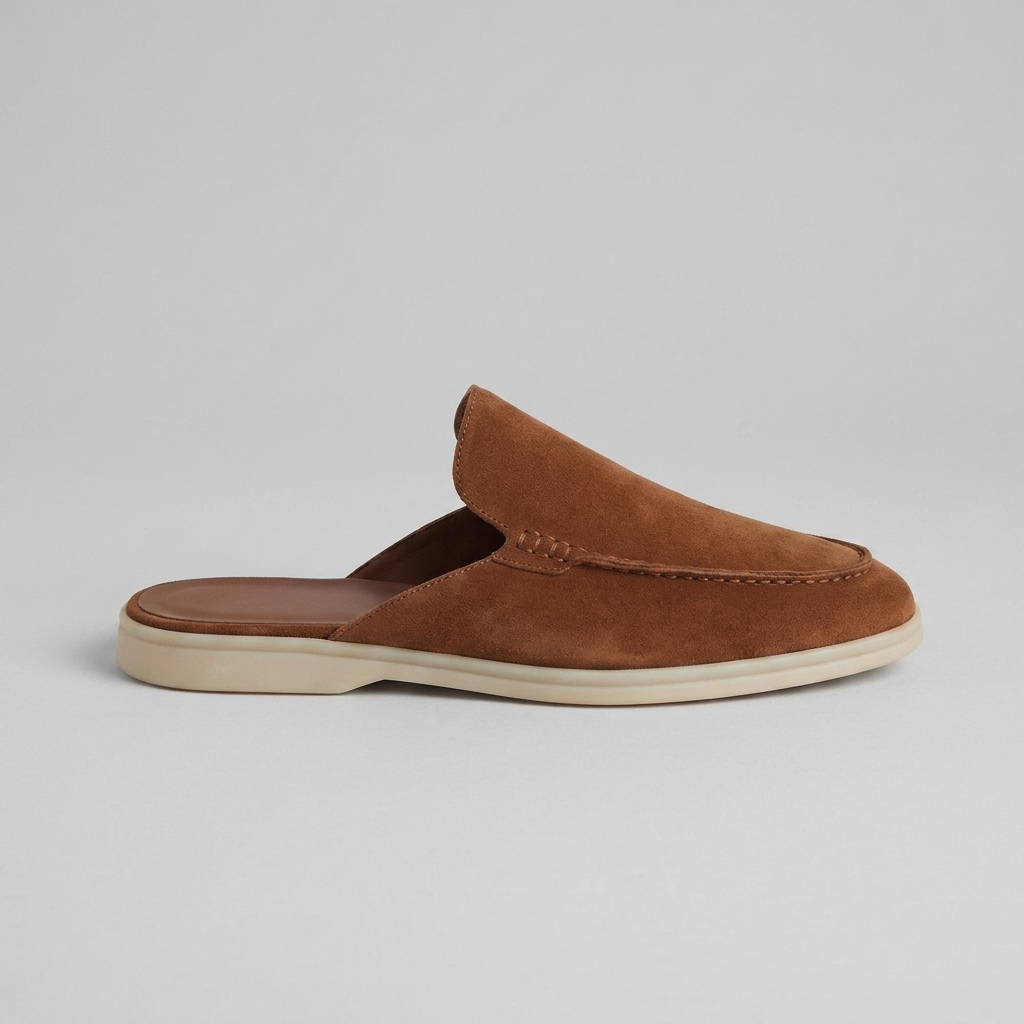 Brackenleigh Suede-Look Backless Loafers - Burgundy