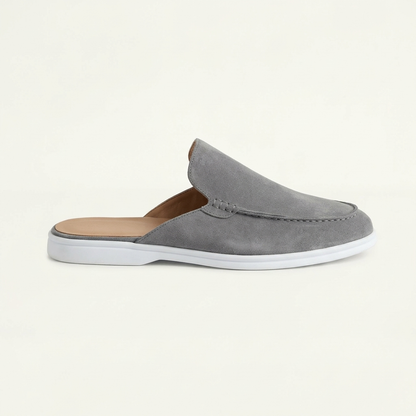 Brackenleigh Suede-Look Backless Loafers - Grey