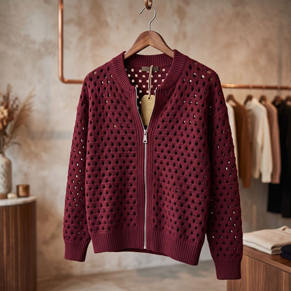 Bramblehurst Soft-Knit Cardigan - Burgundy