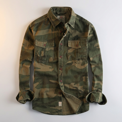 Brentford Utility Button-Up Shirt - Army Green