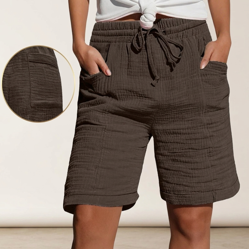 Briarton Textured Bermuda Shorts - Coffee