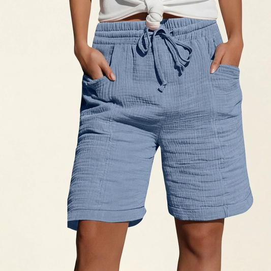 Briarton Textured Bermuda Shorts - Light blue