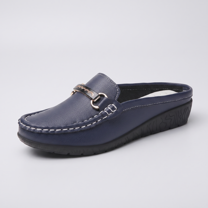 Briony Leather-Look Comfort Loafers - Blue