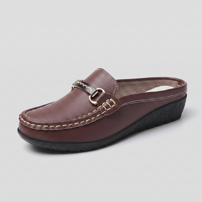 Briony Leather-Look Comfort Loafers - Coffee