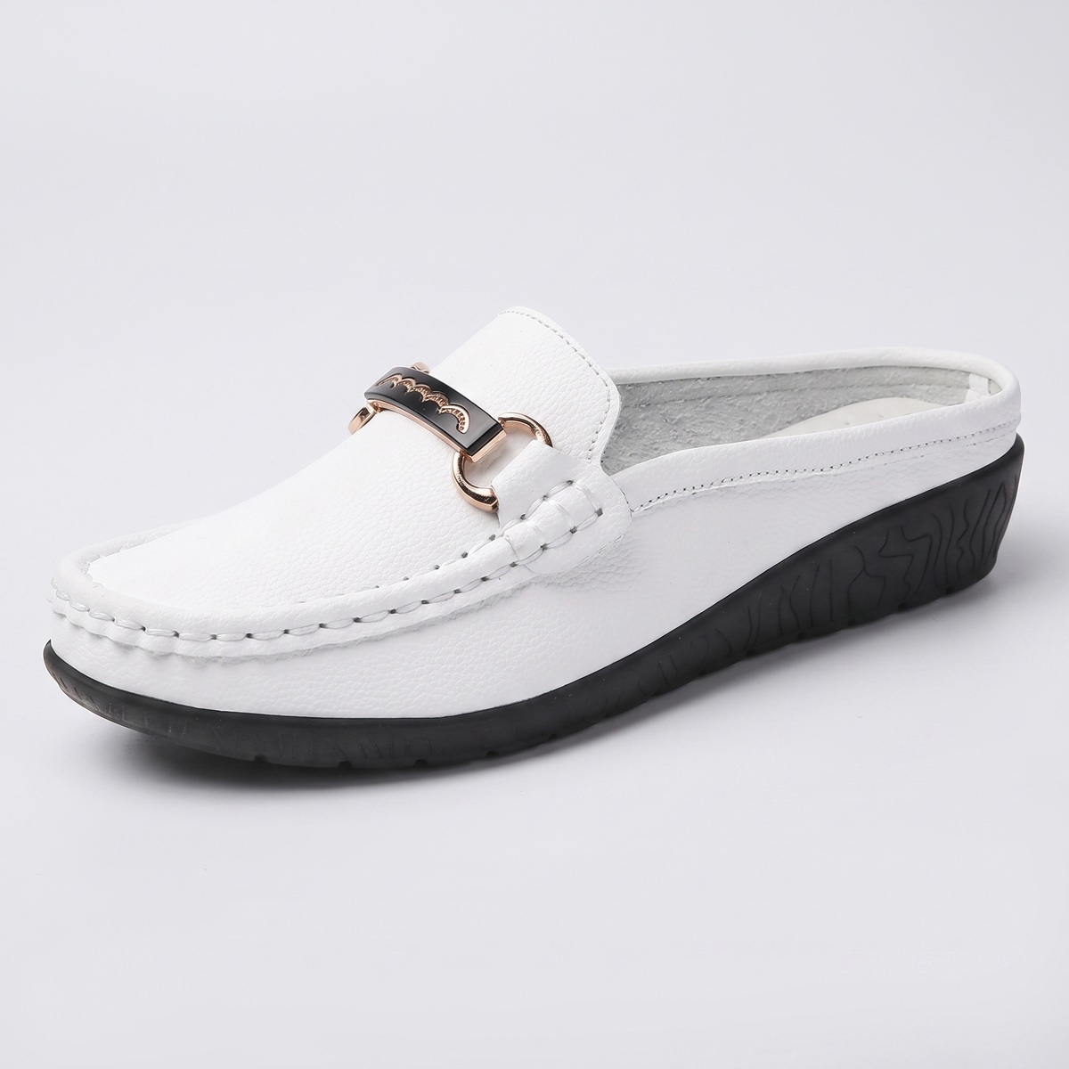 Briony Leather-Look Comfort Loafers - White