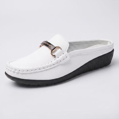 Briony Leather-Look Comfort Loafers - White