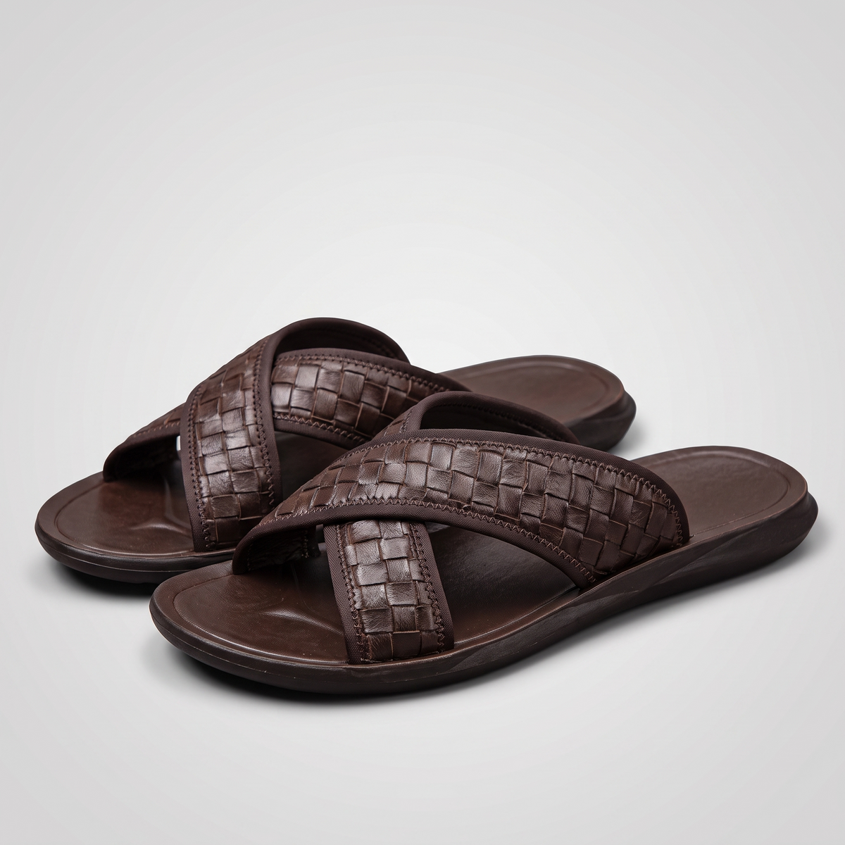Briony Soft Leather-Look Sandals - Brown
