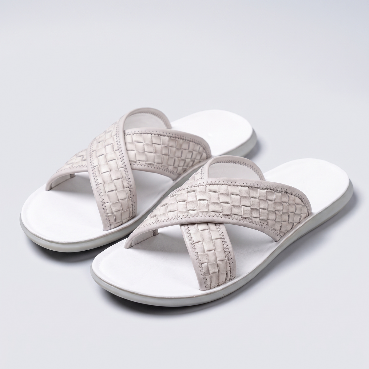 Briony Soft Leather-Look Sandals - White