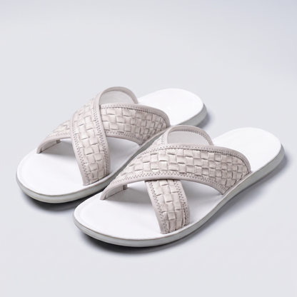 Briony Soft Leather-Look Sandals - White