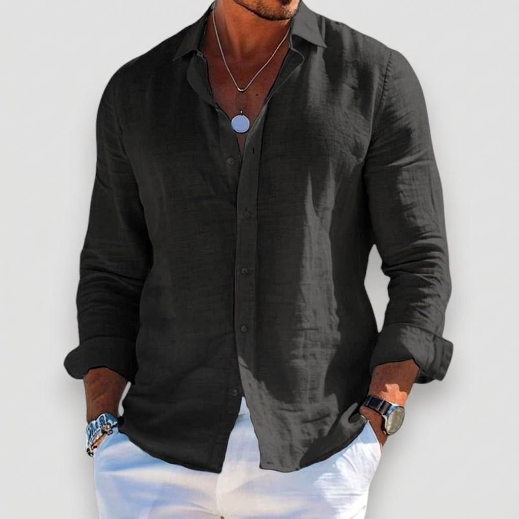 Brockham Lightweight Summer Shirt - Black