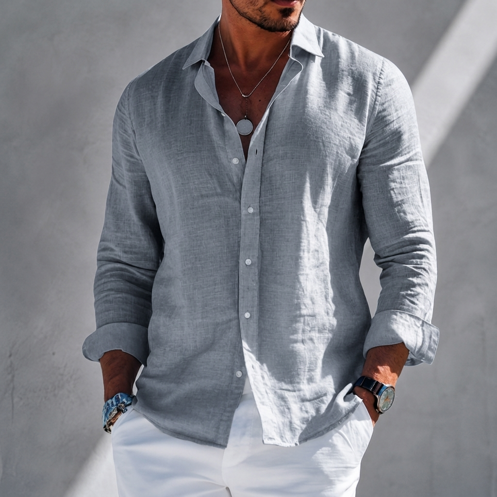 Brockham Lightweight Summer Shirt - Grey
