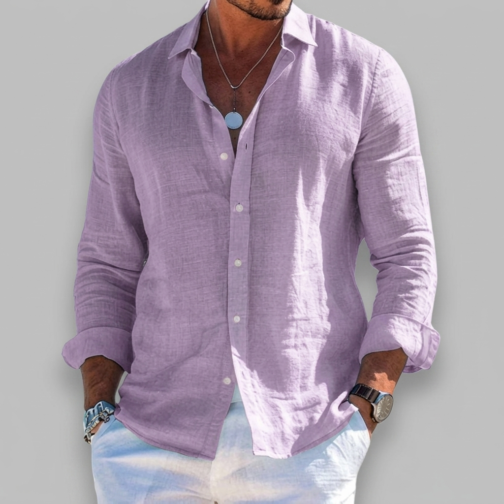 Brockham Lightweight Summer Shirt - Purple