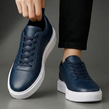 Bromley Grained Leather-Look Trainers