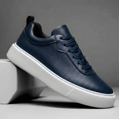 Bromley Grained Leather-Look Trainers