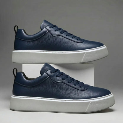 Bromley Grained Leather-Look Trainers