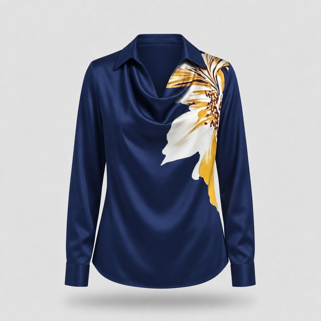 Brooklyn Elegant Blouse - Dark Blue