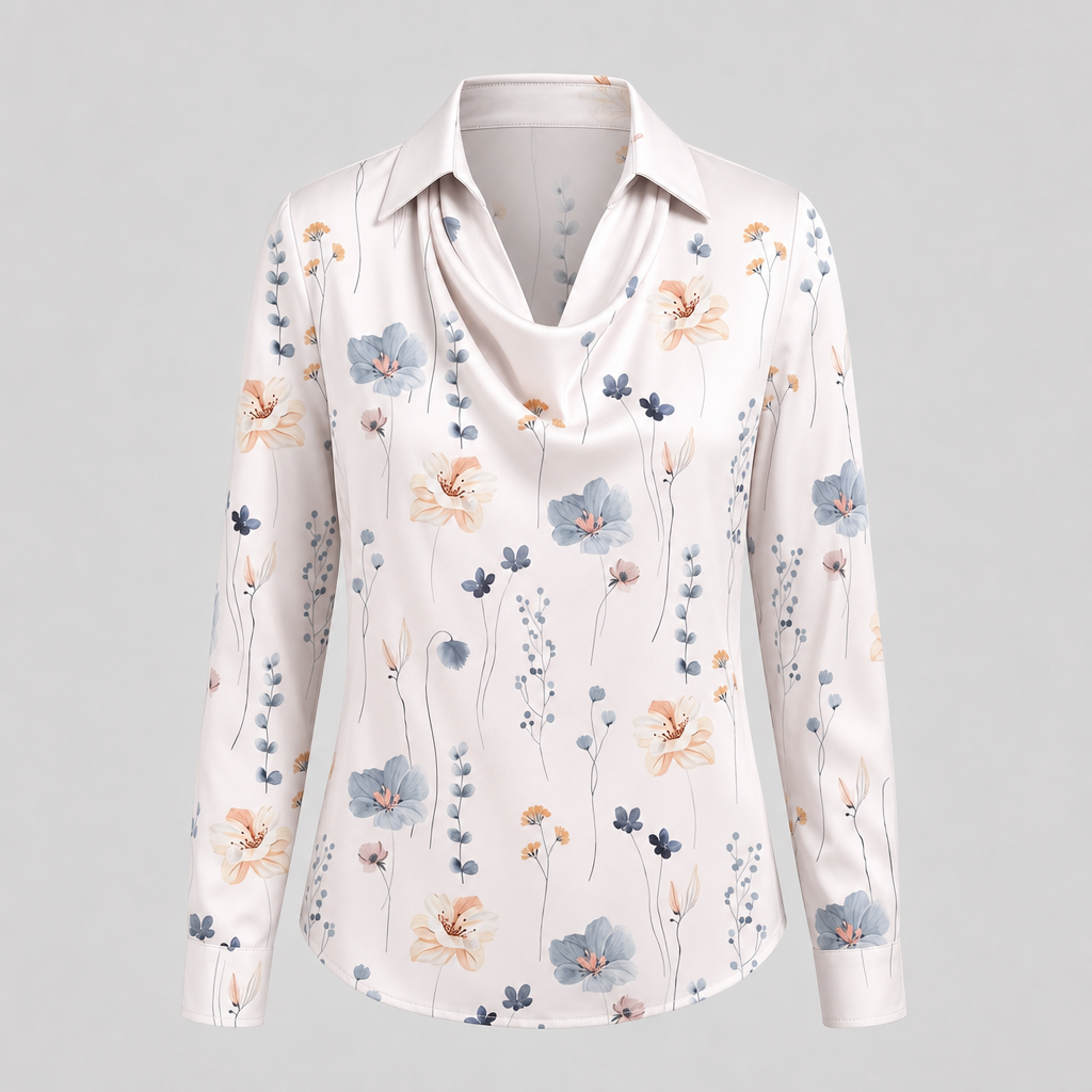 Brooklyn Elegant Blouse - White Floral