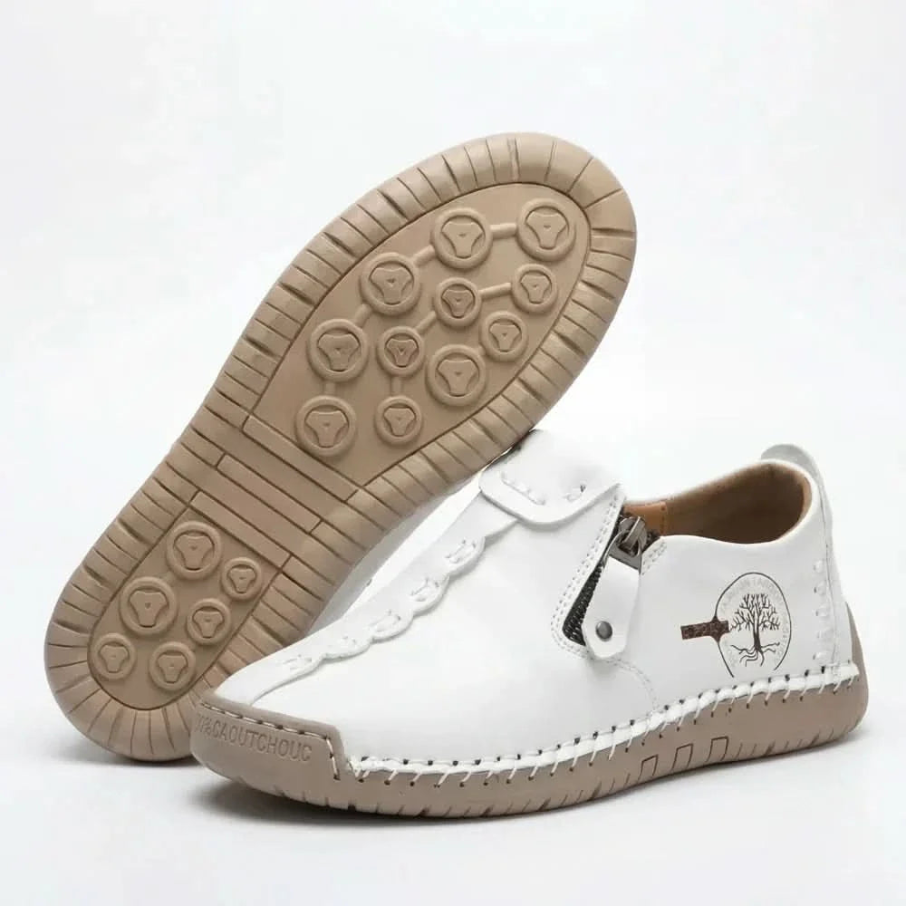 Burleigh Easy-On Zip Loafers - White