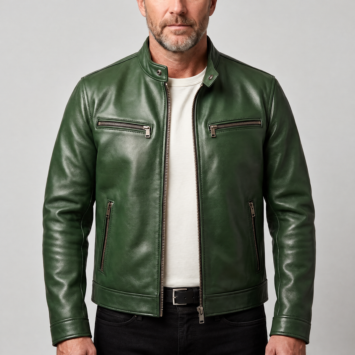 Cafe Racer Leather-Look Jacket