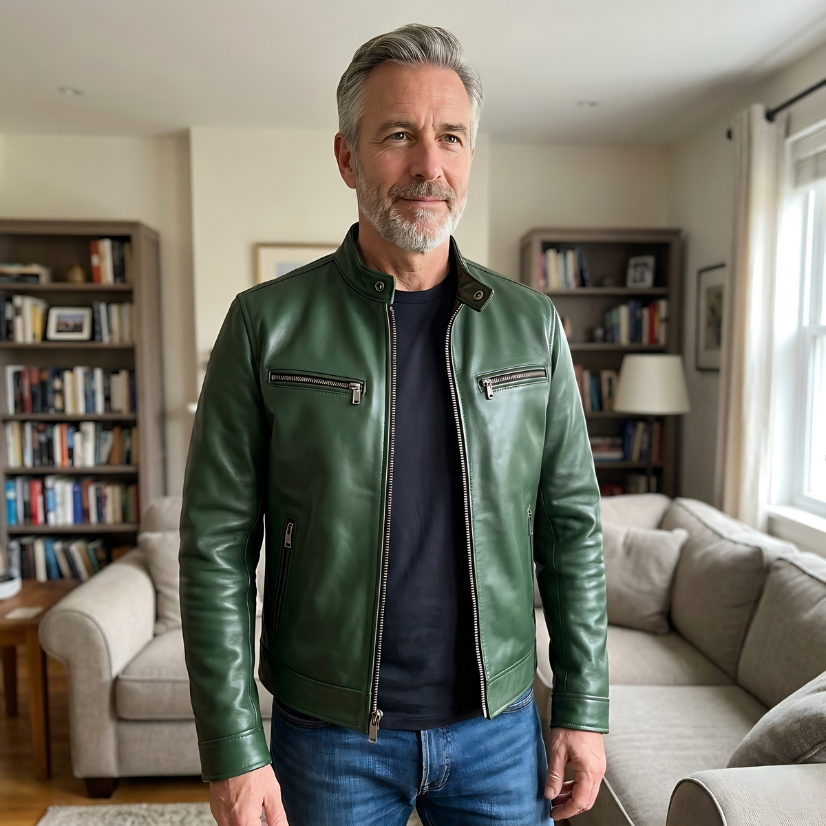 Cafe Racer Leather-Look Jacket