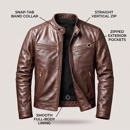 Cafe Racer Leather-Look Jacket