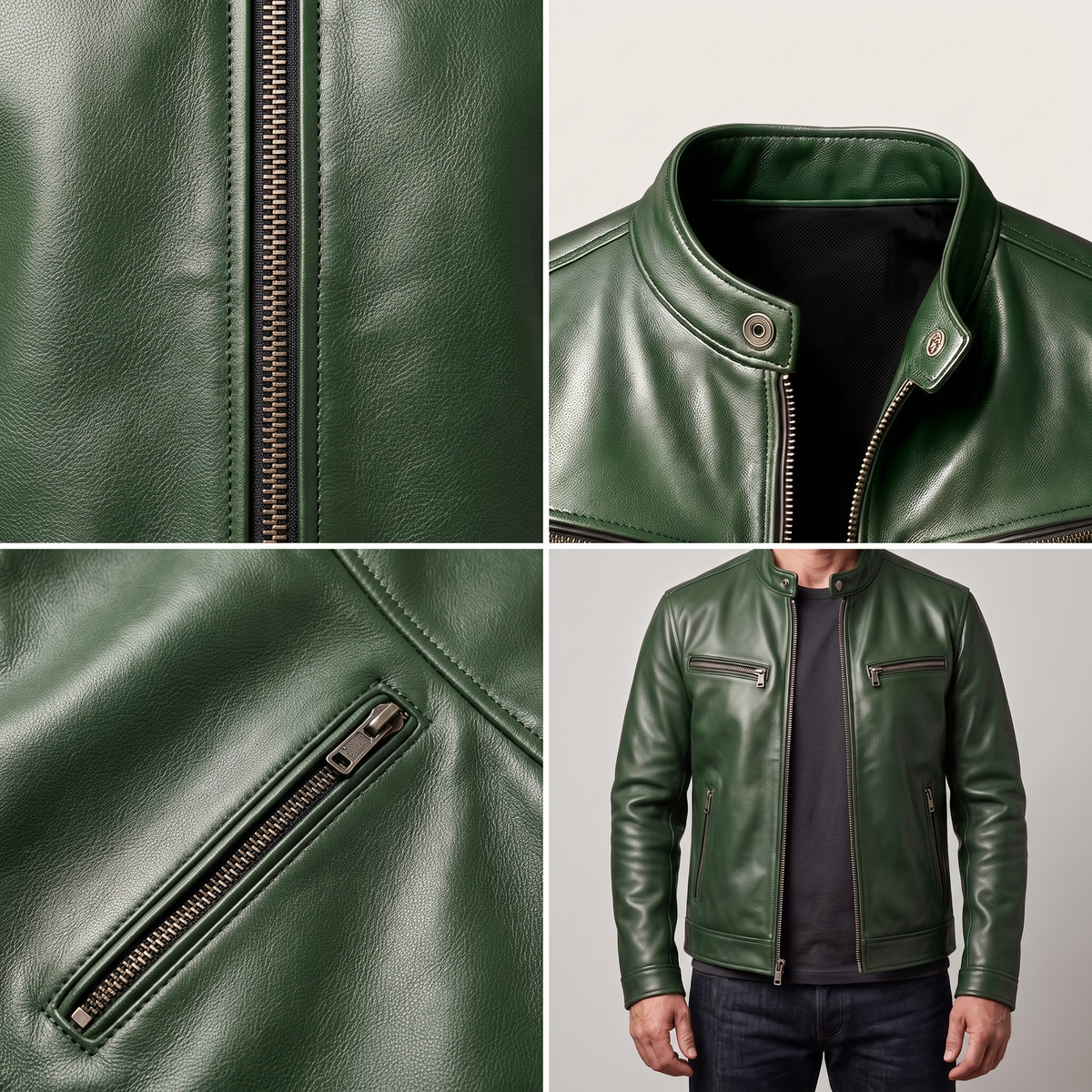 Cafe Racer Leather-Look Jacket