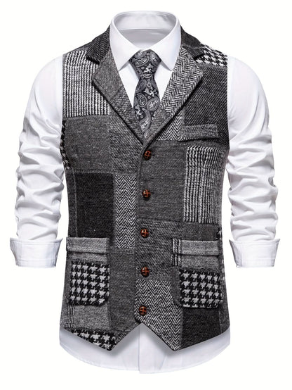 Caldwell Herringbone Vest - Grey