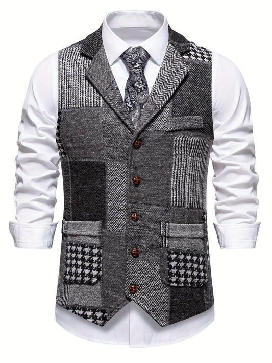 Caldwell Herringbone Vest - Grey