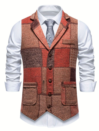 Caldwell Herringbone Vest - Orange
