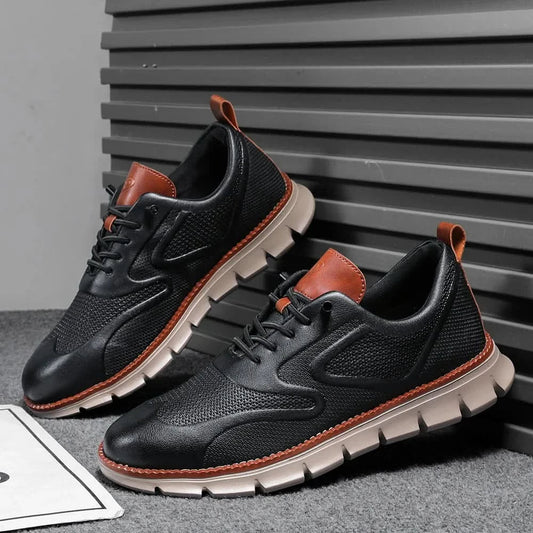 Caldwell Leather-Look Trainers - Black