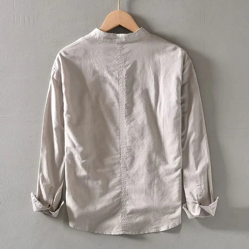 Callum Linen Mandarin Shirt