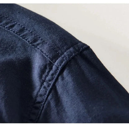 Callum Linen Mandarin Shirt