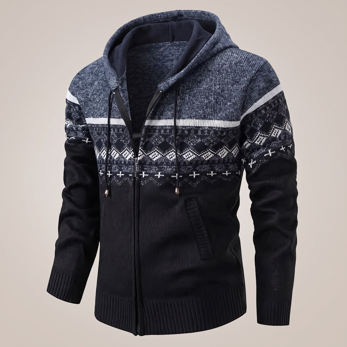 Callum Pattern Vest - Blue Black