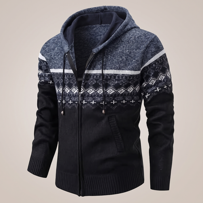 Callum Pattern Vest - Blue Black