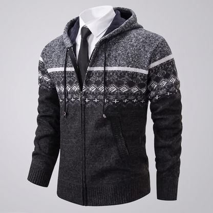 Callum Pattern Vest - Grey Black