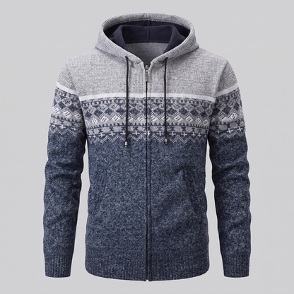 Callum Pattern Vest - Grey Blue