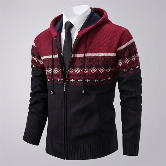 Callum Pattern Vest - Red Black